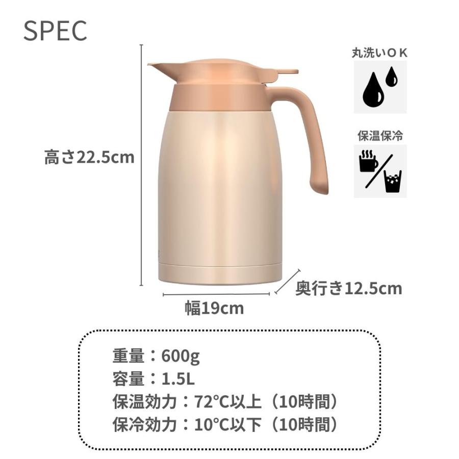 THERMOS（サーモス） ステンレスポット TTB-1501 卓上用ポット