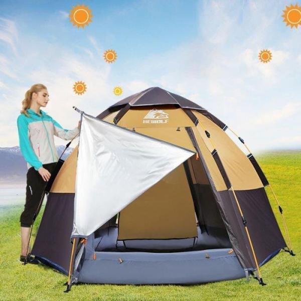 Naturehike ワンタッチテント 4人用 ロッジ テント 防水 UPF50