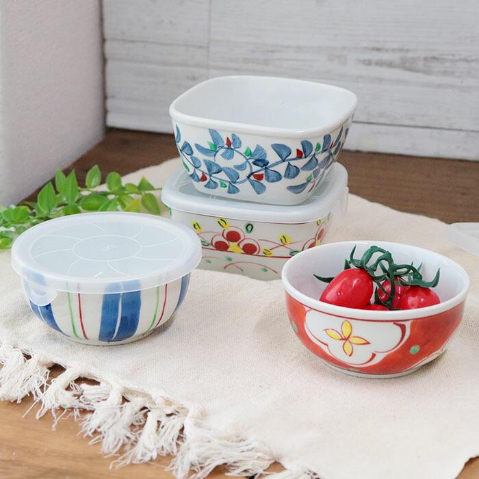 美濃焼 華やか 手描き パック鉢 4個セット 日本製 陶磁器 食器 パック
