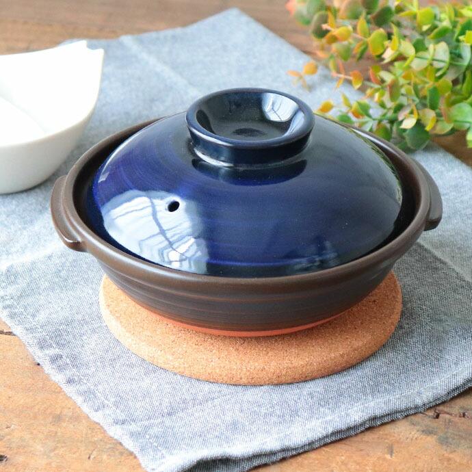 万古焼 京型 土鍋 6号 650ml 日本製 耐熱 陶器 鍋 小鍋 耐熱鍋 ご飯鍋