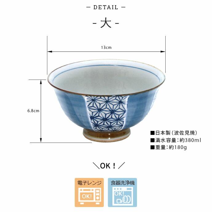 飯碗 茶碗 ご飯茶碗 ペア 2色セット 波佐見焼 江戸紋様 日本製 磁器 径