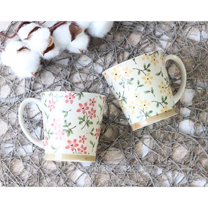 マグカップ 美濃焼 日本製 陶磁器 2個セット お花 マグ ほっこり
