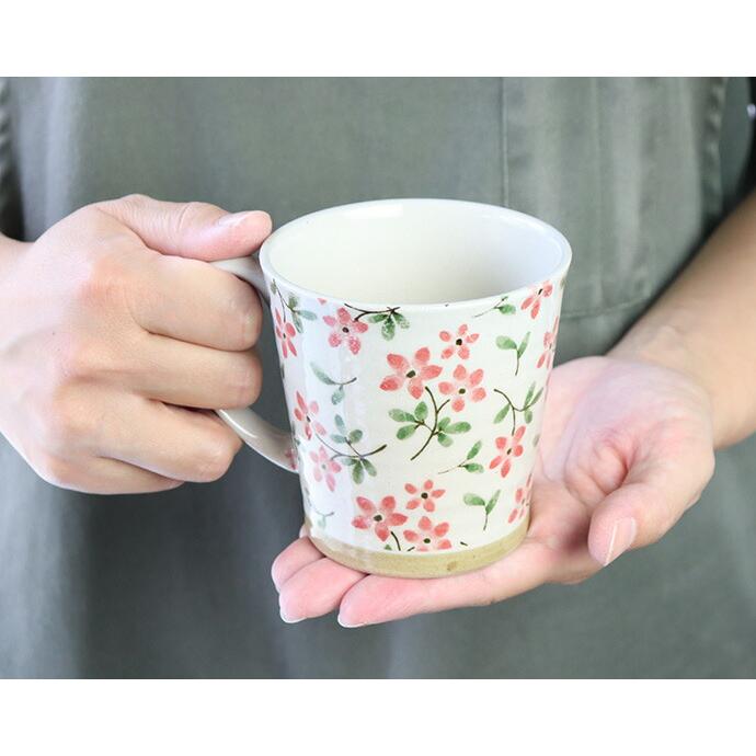 マグカップ 美濃焼 日本製 陶磁器 2個セット お花 マグ ほっこり