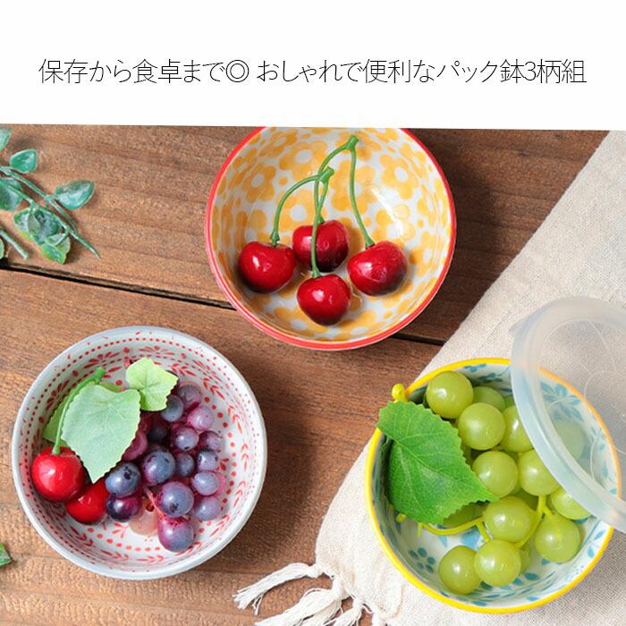 美濃焼 北欧 フラワー パック鉢 蓋付 3柄セット 径10.7cm 日本製 磁器