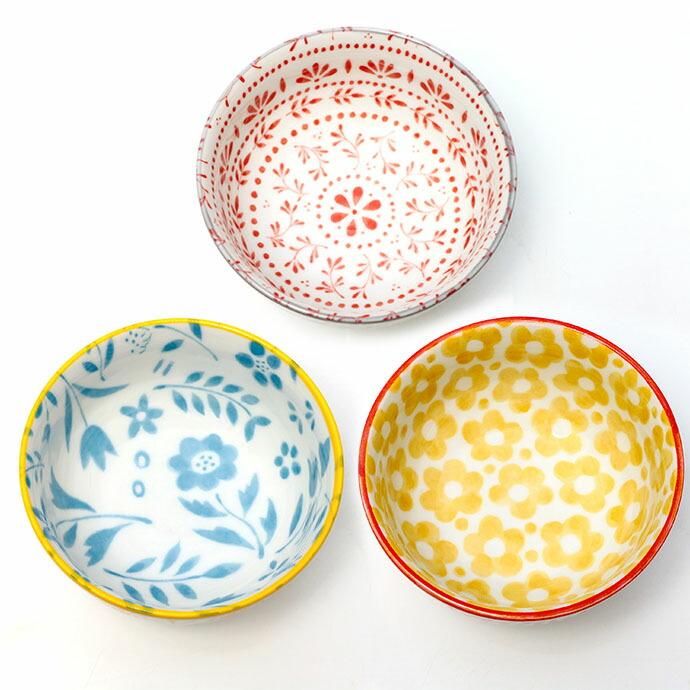 美濃焼 北欧 フラワー パック鉢 蓋付 3柄セット 径10.7cm 日本製 磁器