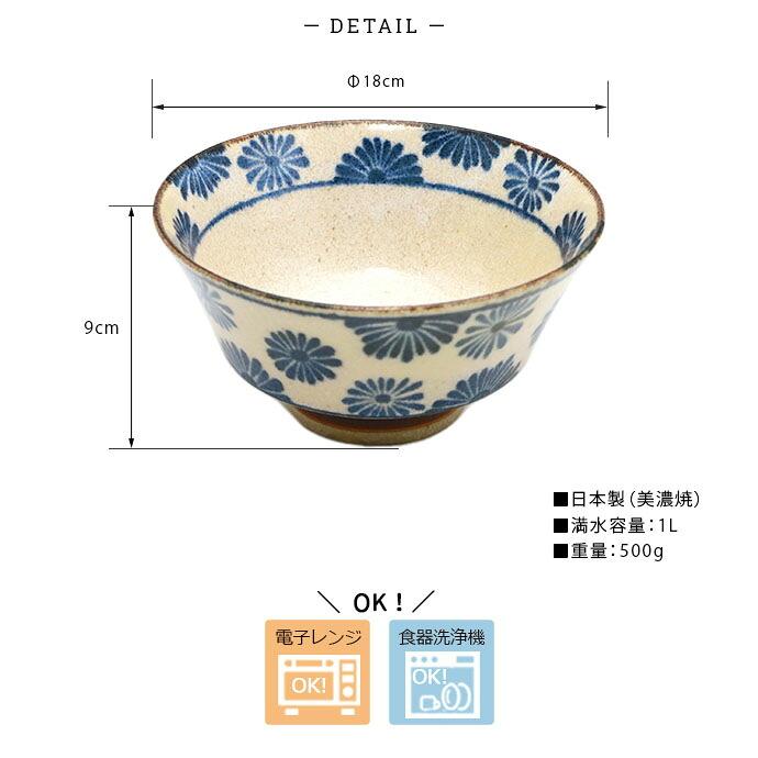 美濃焼 ぱいかじ ラーメン丼 2柄セット 径18cm 日本製 磁器 食器 丼