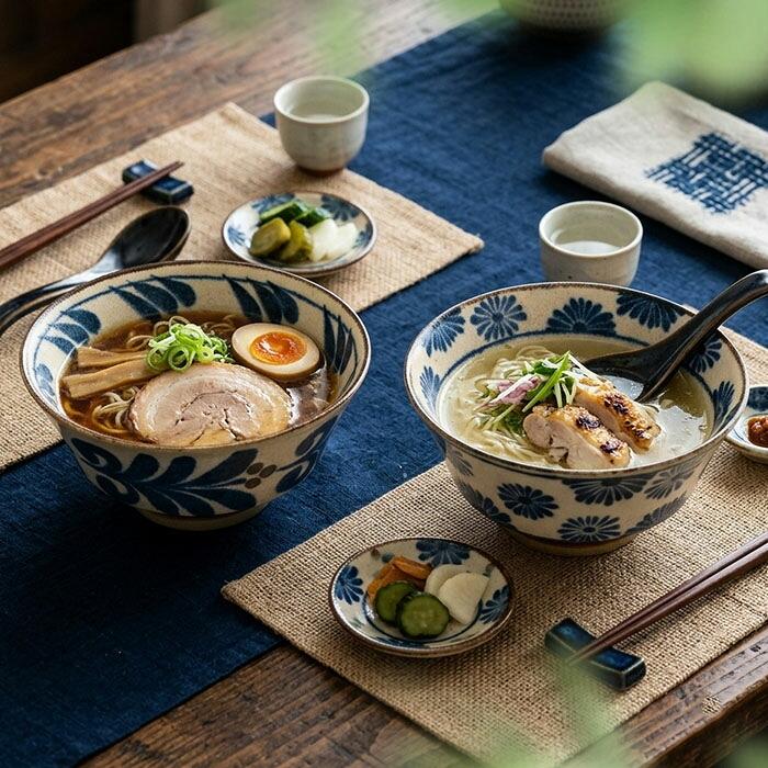 美濃焼 ぱいかじ ラーメン丼 2柄セット 径18cm 日本製 磁器 食器 丼