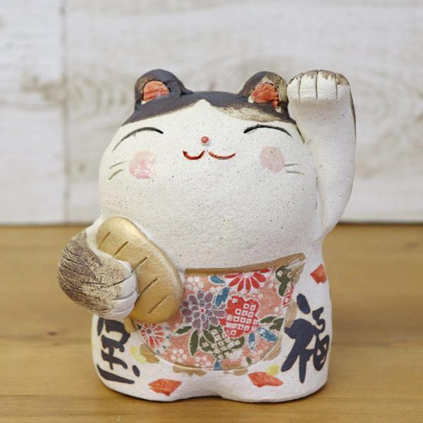 てづくり 招き猫 小判 美濃焼 陶製 ねこ ネコ 置き物 可愛い
