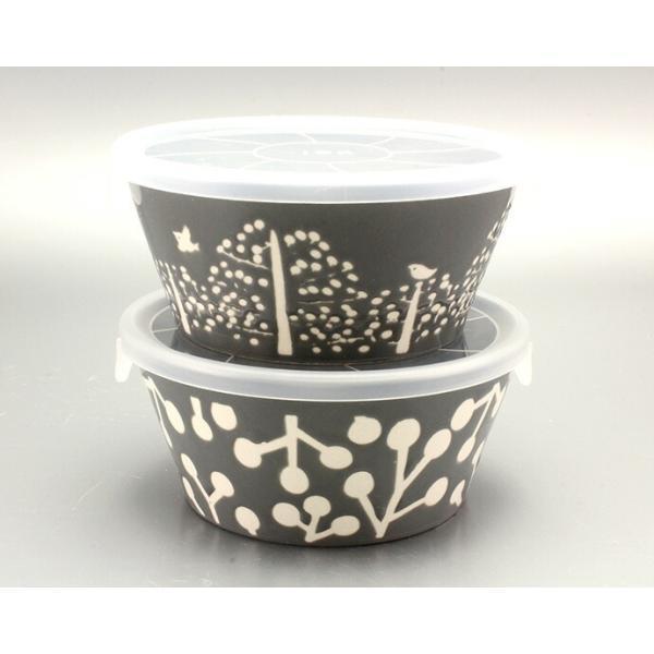 みのる陶器 美濃焼 グレー フォレスト パック鉢 2個セット 径13.7cm