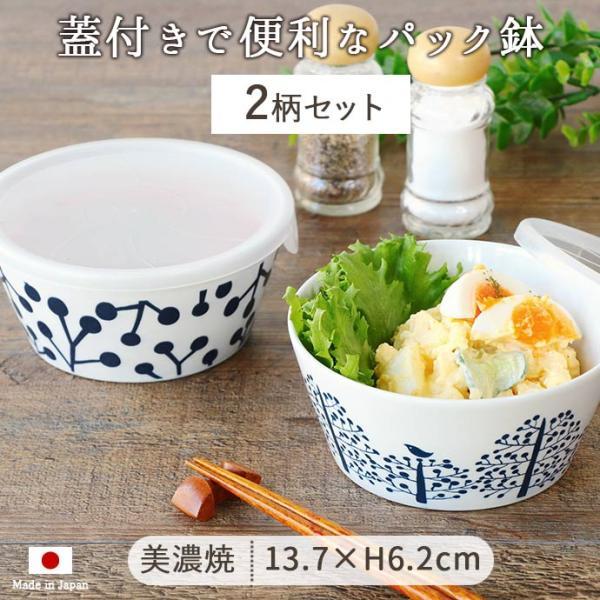 みのる陶器 美濃焼 ホワイト フォレスト パック鉢 M 2個セット 径13.7