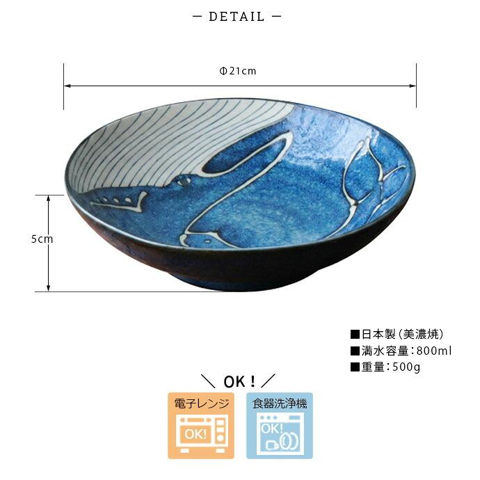 美濃焼 紺窯変 くじら 盛皿 2枚セット 径21cm 日本製 磁器 食器 皿 丸