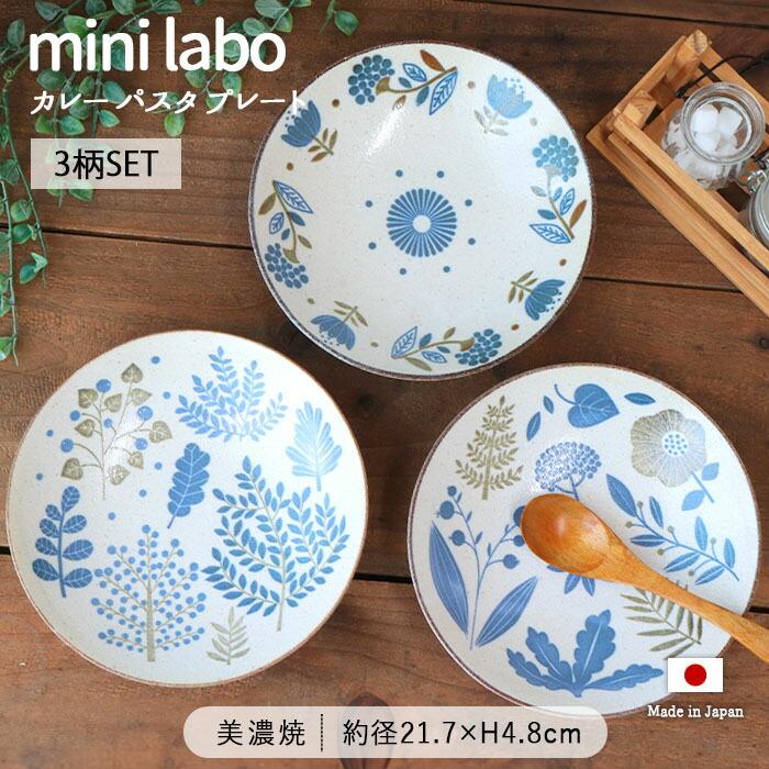 ミニラボ カレー プレート 3柄セット 径21.7cm 日本製 美濃焼 磁器