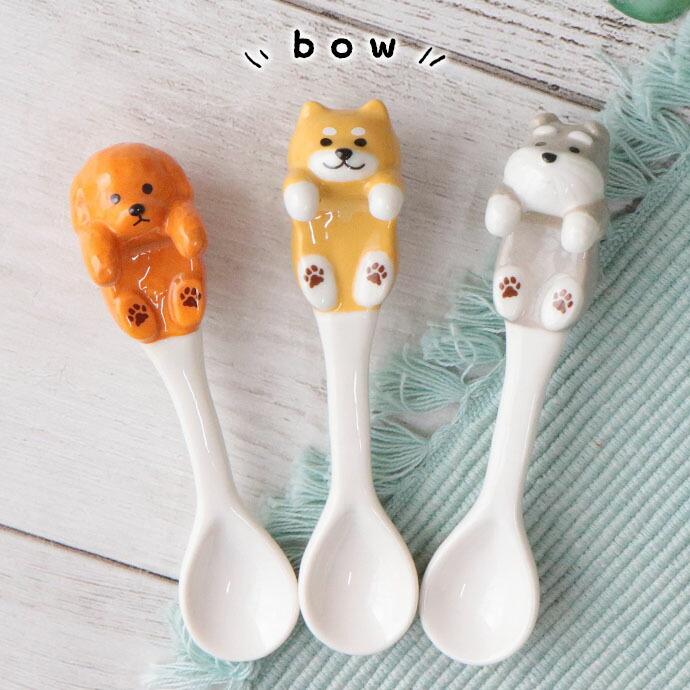 わんわん スプーン 全長10.5cm 陶器 食器 ティースプーン デザート