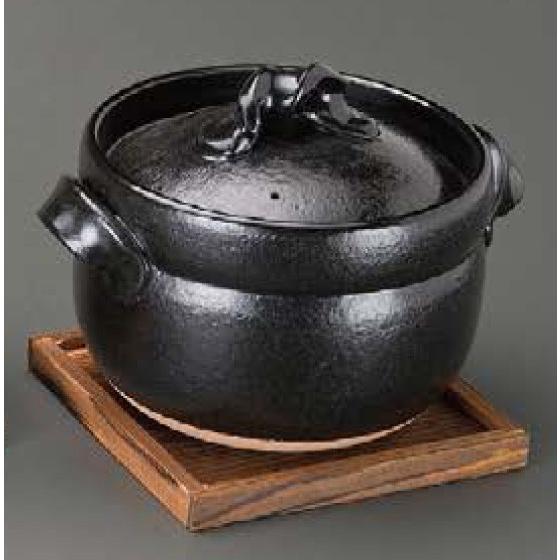信焼 ごはん鍋 5合炊 焼杉台セット 信焼 陶器 キッチン 調理器具