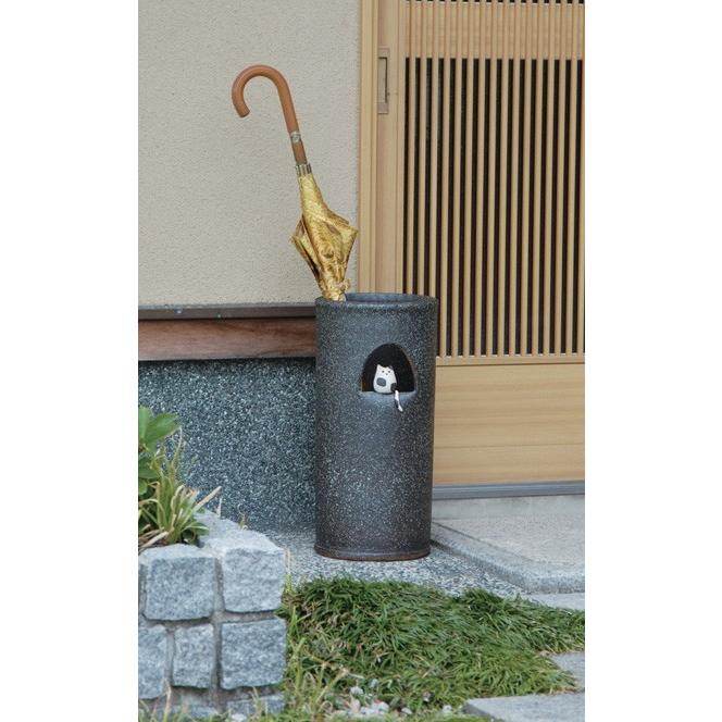 傘立て 陶器 信楽焼 小窓ねこ傘立 屋外 傘たて 傘入れ 傘置き 玄関収納 おしゃれ_1
