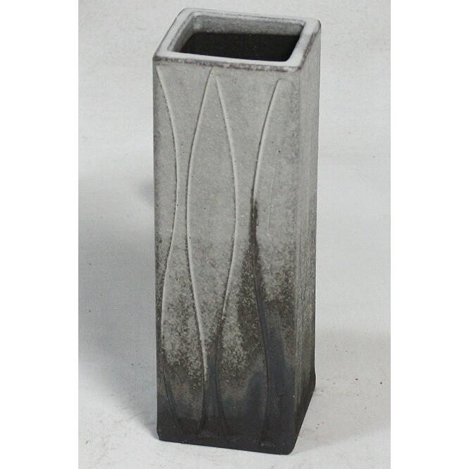 信楽焼 花瓶 花器 灰粉引角花入 8.5号 陶器 和風