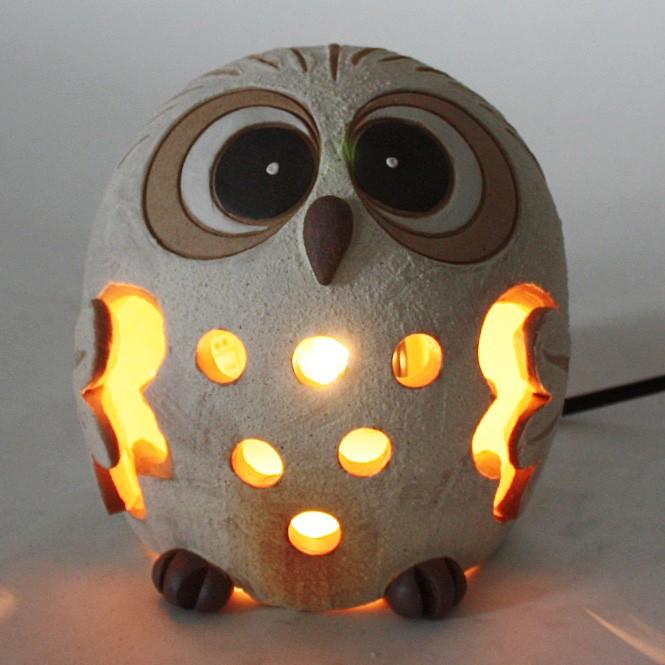 信楽焼 フクロウ 照明 室内用 照明スタンド 【公式通販】