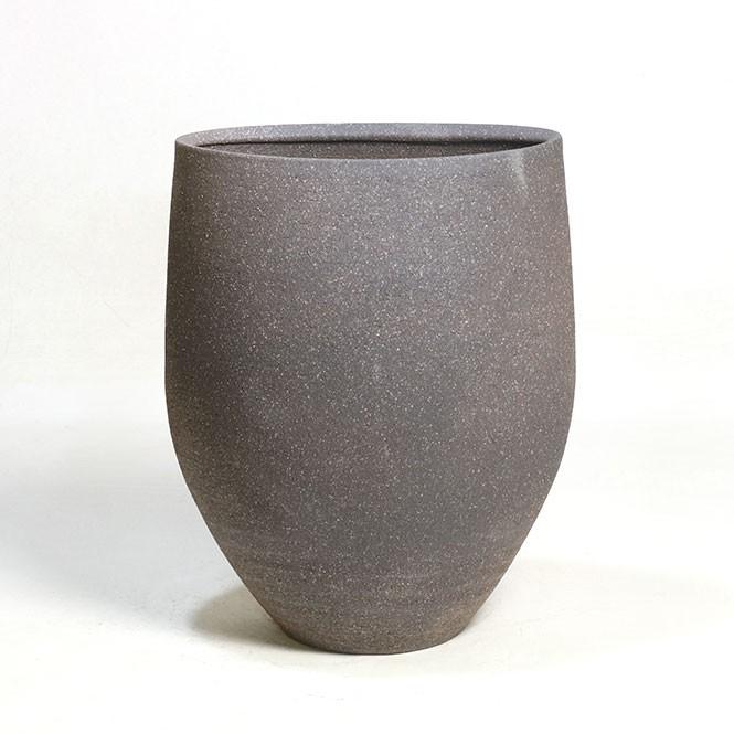 信楽焼 陶器 花入れ 茶いぶし楕円花入 12号 花器 花入 花瓶 彩り屋