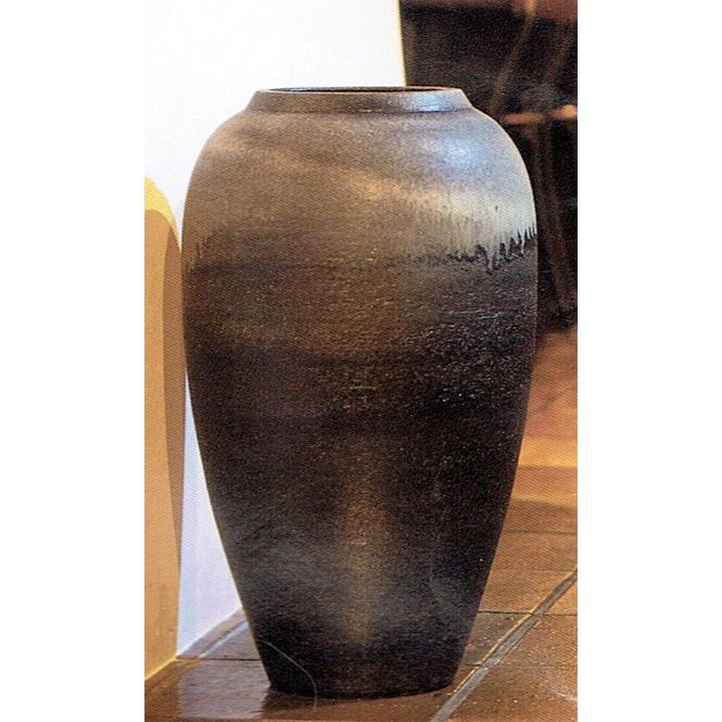 灰釉 茶花生 六角形陶器花器 木箱付き 【公式通販】
