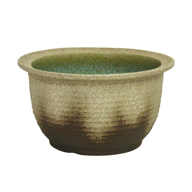 Web限定 金魚鉢 睡蓮鉢 陶器 メダカ鉢 水鉢 信楽焼 灰釉 千段水鉢 15号 信楽焼 ポイント10倍 Www Muslimaidusa Org