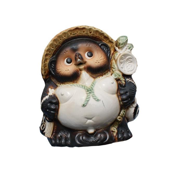 信楽焼 たぬき 福々狸オス 10号 陶器 置物 タヌキ : 彩り屋 - 通販