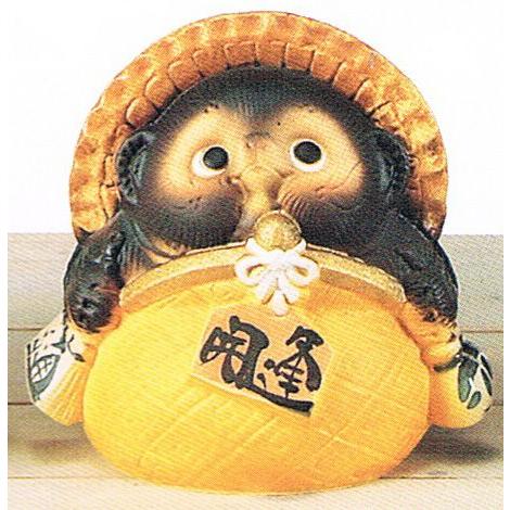 信楽焼 たぬき ガマグチ狸(黄)5号 陶器 置物 タヌキ : 彩り屋 - 通販