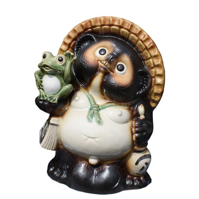 信楽焼 たぬき 信楽焼 たぬき 置物 招き蛙付狸 10号 陶器 タヌキ Sv22 3 彩り屋 通販 Yahoo ショッピング