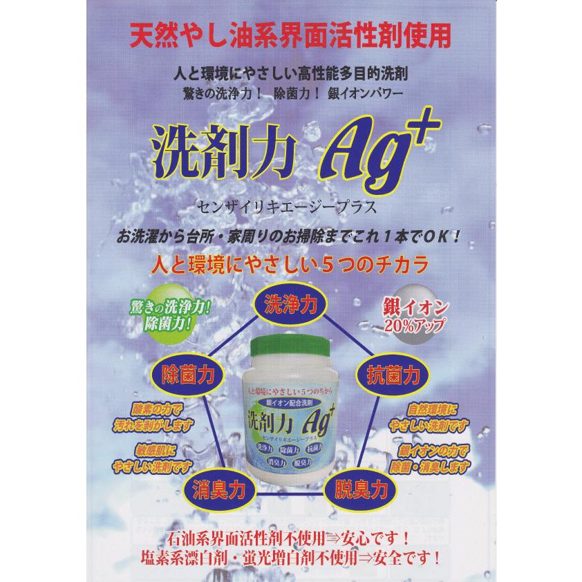 洗剤力 Ag＋ 家庭用強力洗浄・強力除菌 銀イオン洗剤 洗剤エージー 