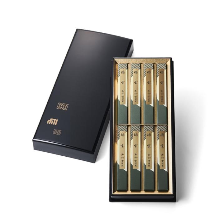 線香 ギフト 送料無料 贈答用 お供え 玉初堂 瑞雲 塗箱 8箱入 御供