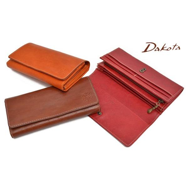未使用品 ダコタ かぶせ長財布 フォンス イタリア製牛革 レッド Dakota（ダコタ） 長財布 かぶせ フォンス 0035892 0030552 本革 牛革