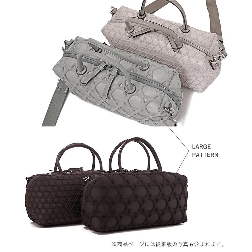 ラクーオ ミニボストン LAQUOH 籠目 ラージパターン エンボス