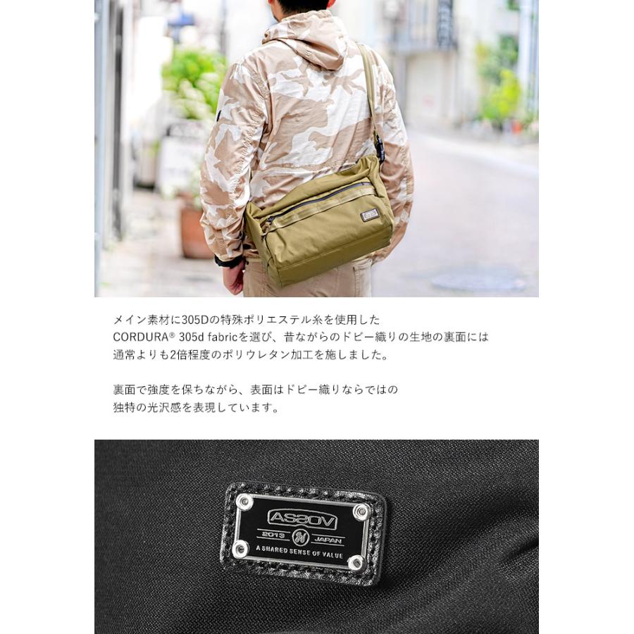 AS2OV（アッソブ） 公式ステッカー付き ショルダーバッグ M コーデュラ