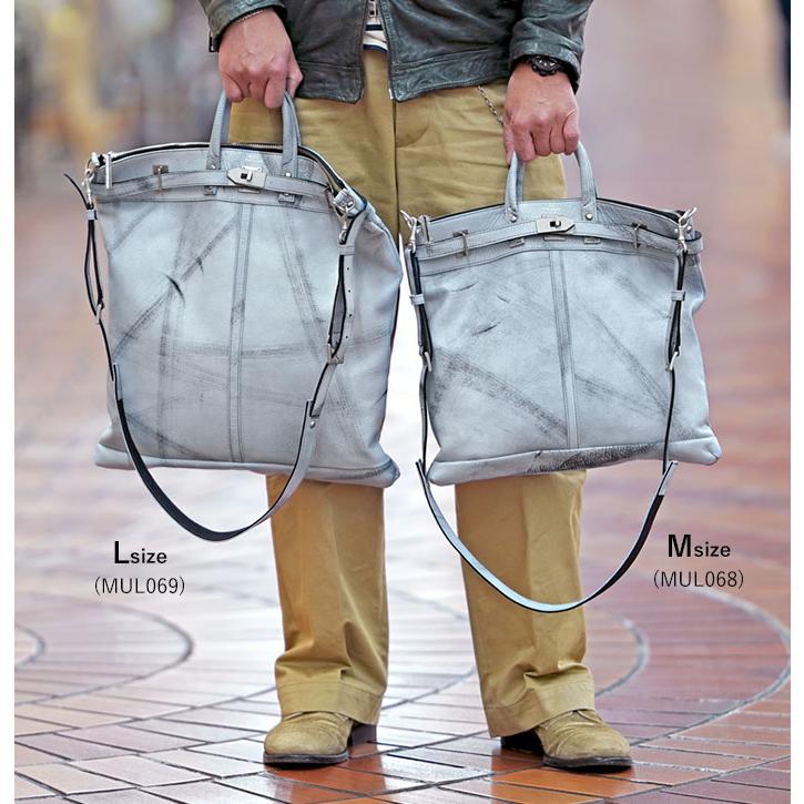 M.U.L. エムユーエル MUL069 helmet bag L ヘルメットバッグ L 2way ショルダー ダメージホワイトコーティング 日本製 1年保証 プレケア特典の画像