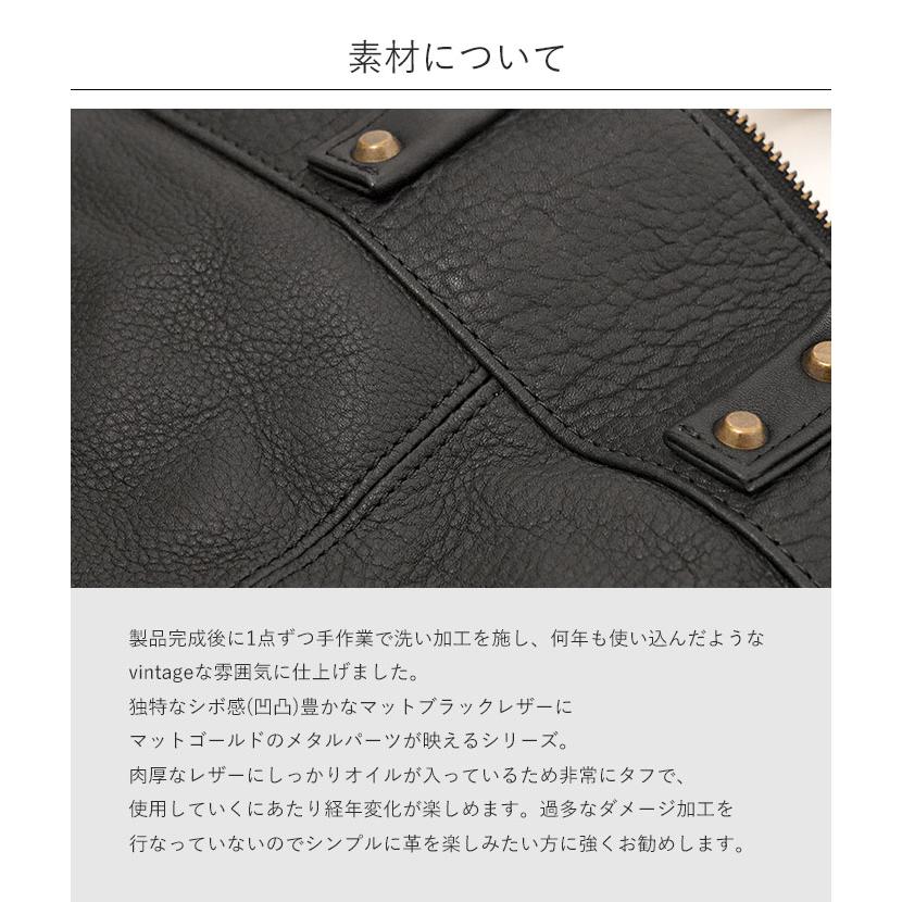 M.U.L. エムユーエル MUL069 helmet bag L ヘルメットバッグ L 2way ショルダー 洗い加工ブラック マットゴールド金具 1年保証 プレケア特典の画像