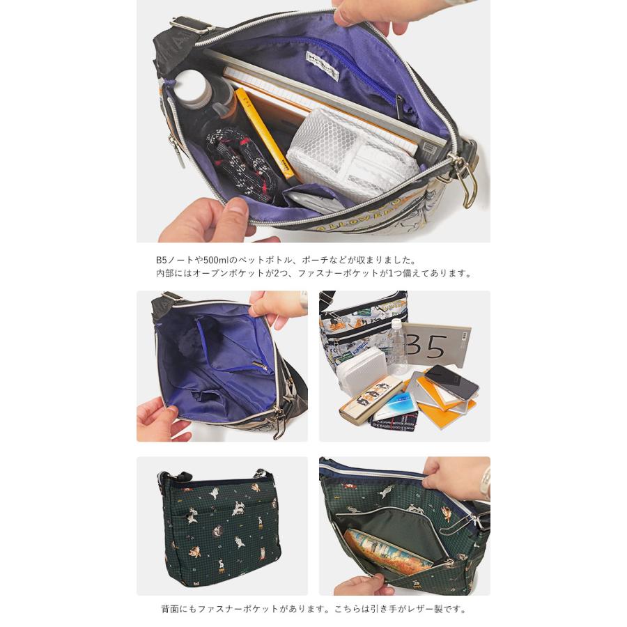 【美品】マンハッタナーズ　ネイビー　猫柄ショルダーバッグ&amp;ポーチ Manhattaner's（マンハッタナーズ） アベニュー ミニショルダーバッグ