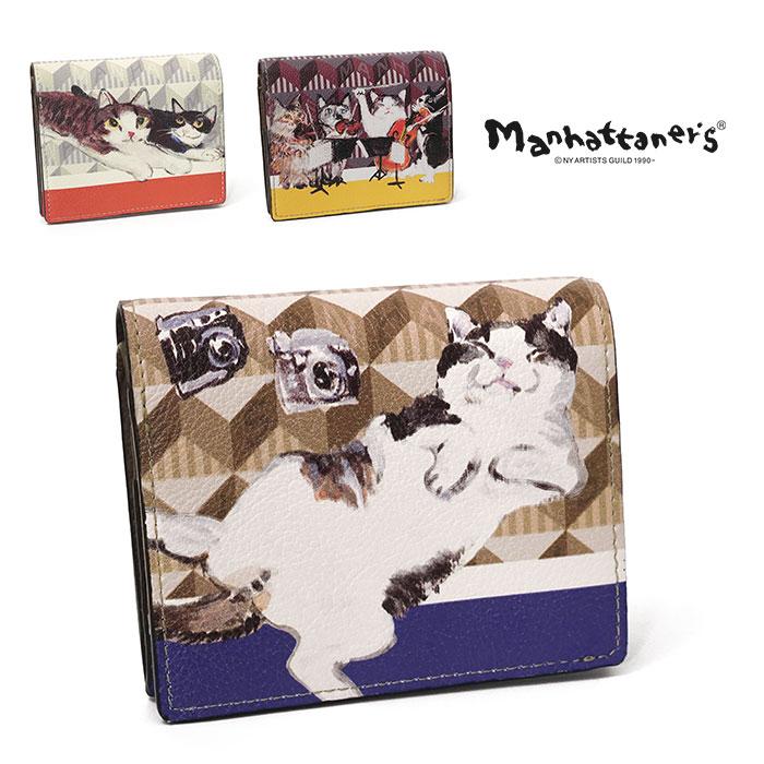 Manhattaner's（マンハッタナーズ） 二つ折り財布 モノグラムパース 猫