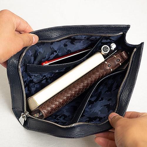 aniary（アニアリ） ウェーブレザー クラッチバッグ メンズ 16-08000