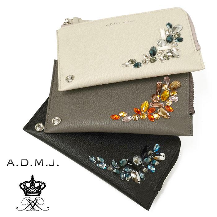 A.D.M.J ADMJ オーガナイザーパース クリスタルガラス付き 子 A.D.M.J ADMJ オーガナイザーパース クリスタルガラス付き 子