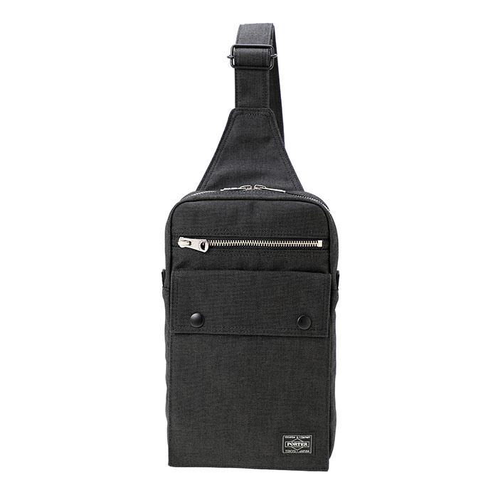 極美品/定番 PORTERポーター スモーキー ボディバッグ スリングバッグ 黒 SMOKY（PORTER） ポーター スモーキー スリングショルダーバッグ 592
