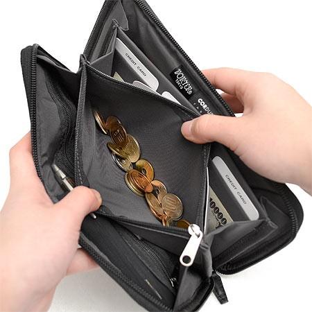 未使用級★ポーター★ディル★トラベルウォレット★黒　　小銭入れあり　吉田カバン DILL（PORTER） ポーター ディル トラベルウォレット 653-09110