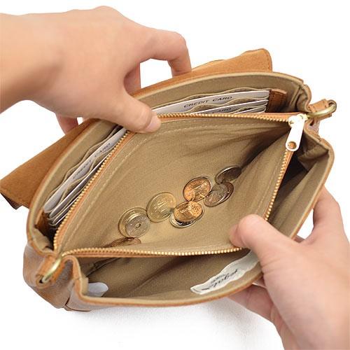 REGALO（レガロ） キップレザー 2way お財布ポシェット 本革 牛革