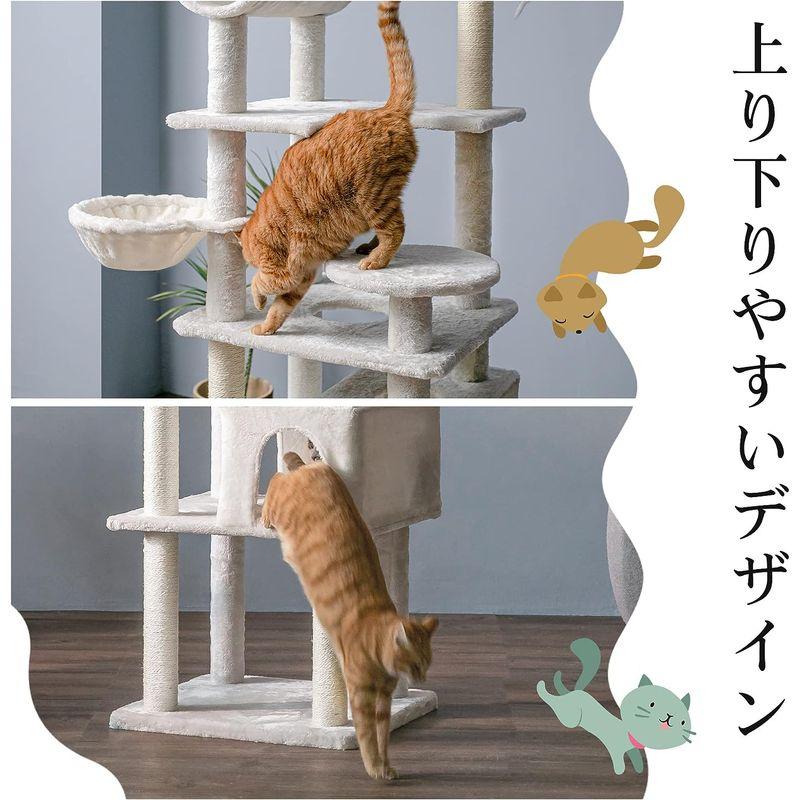 lifesia キャットタワー 猫タワー 据え置き 見晴らし台2つ ハンモック付き 巨大ハウス Ｕ字ベッド 多頭飼い 爪とぎ おもちゃ 登り lifesia キャットタワー 猫タワー 据え置き 見晴らし台2つ ハンモック付き 巨大ハウス Ｕ字ベッド 多頭飼い 爪とぎ おもちゃ ベージュ