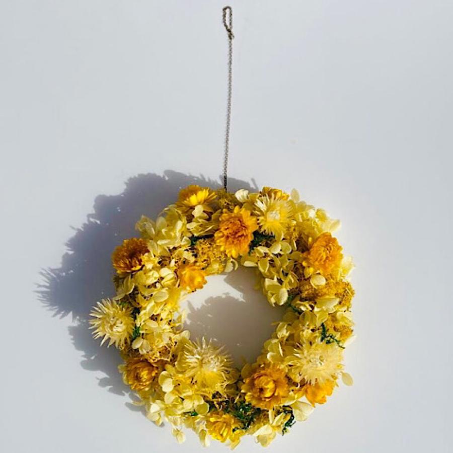プリザーブドフラワー 65 Off ドライフラワーリース イエロー 枯れないお花