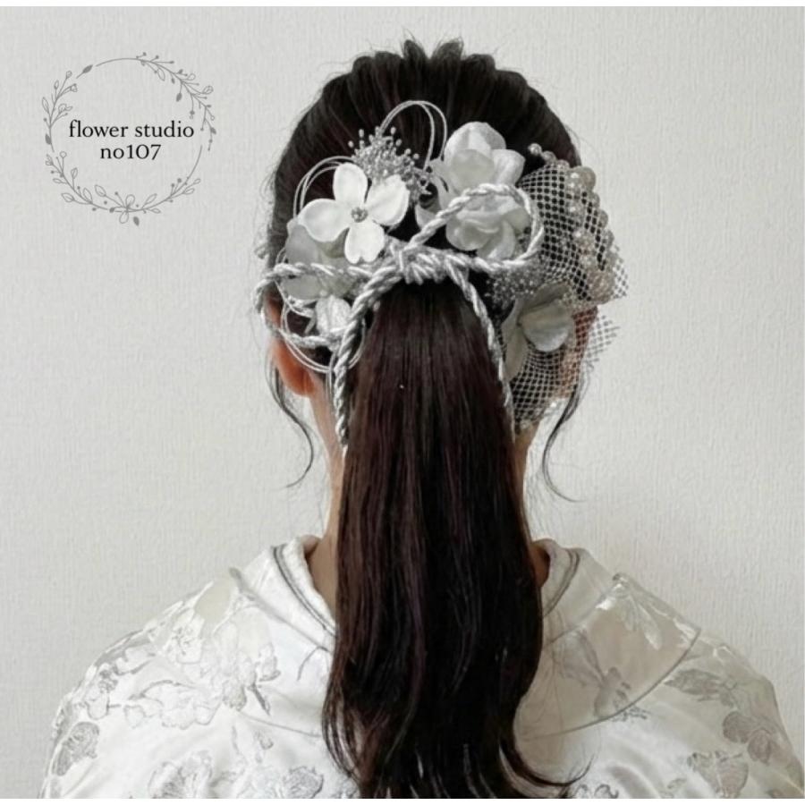 クールシルバーチェーン髪飾り 成人式髪飾り 髪飾り 成人式 卒業式