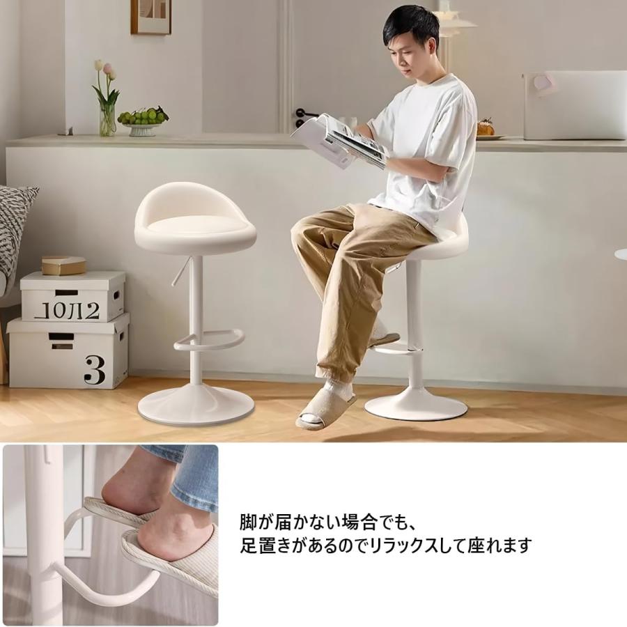 バーチェア 2脚セット ガス昇降式 360度回転 PUレザー ブラウン バーチェア 2脚セット ガス昇降式 360度回転 PUレザー ブラウン