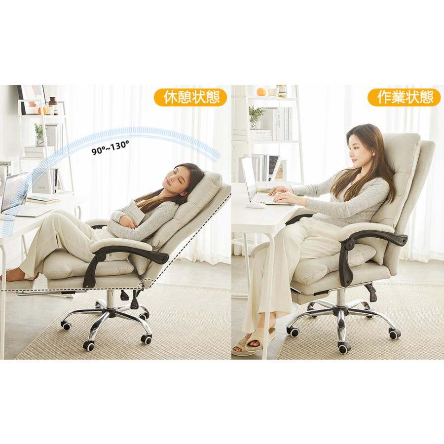 オフィスチェア 社長椅子 リクライニング ハイバック ホワイト 人間