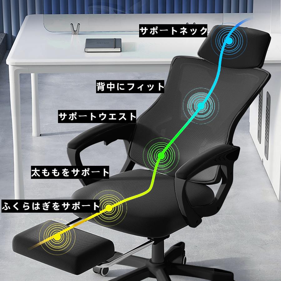人間工学チェア オフィスチェア メッシュ 独立ダブルバック 楽天市場】オフィスチェア メッシュ 人間工学 オットマン付き