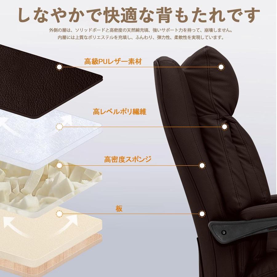デスクチェア オフィスチェア 肉厚座面 連動型肘掛け 昇降機能付き