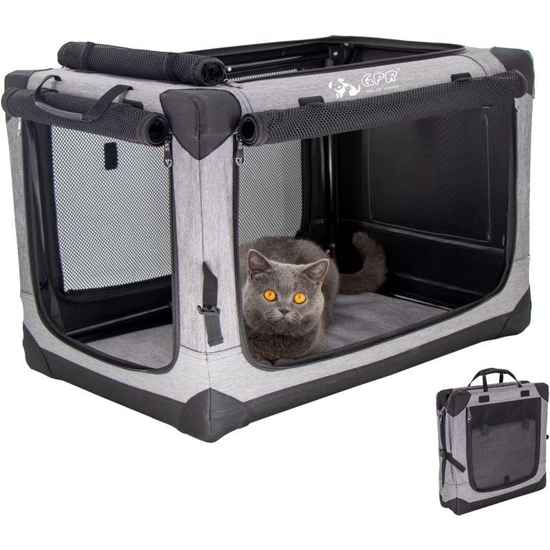 GPR ペット ソフトクレート ケージ ペットキャリー ペットハウス カバー取り外せる 4面メッシュ出入口 鉄フレーム 猫犬兼用 折りたたみ ペット ソフトクレート ケージ ペットキャリー ペットハウス カバー取り外せる 4面メッシュ出入口 鉄フレーム 猫犬兼用 折りたたみ 幅68CM