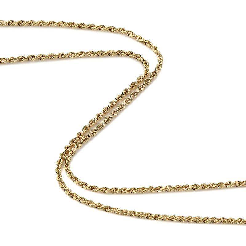 ハッピーグッツショップ K18 ネックレス ロープ チェーン 60cm ゴールド レディース メンズ18金 18k 首飾り チェーン K18WG2ctダイヤモンドテニスブレスレット